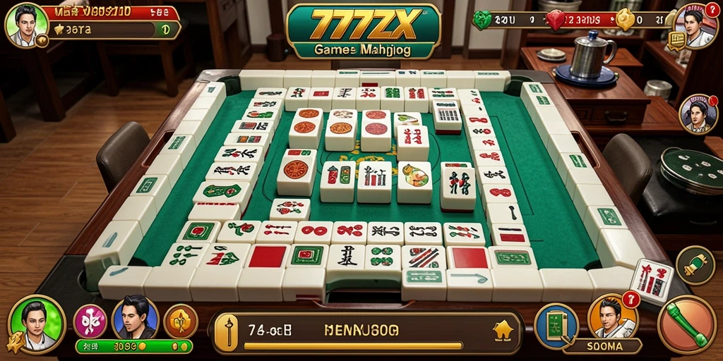 Screenshot gameplay 777ZX menampilkan papan Mahjong yang menantang dan grafis memukau.