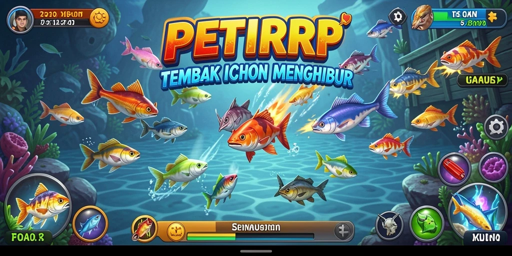 Screenshot menarik dari gameplay seru Tembak Ikan PETIRRP.