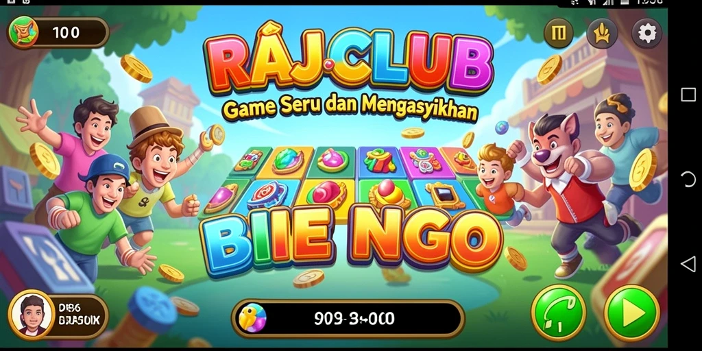 Menampilkan gameplay mengasyikkan dalam permainan Bingo RAJACLUB.