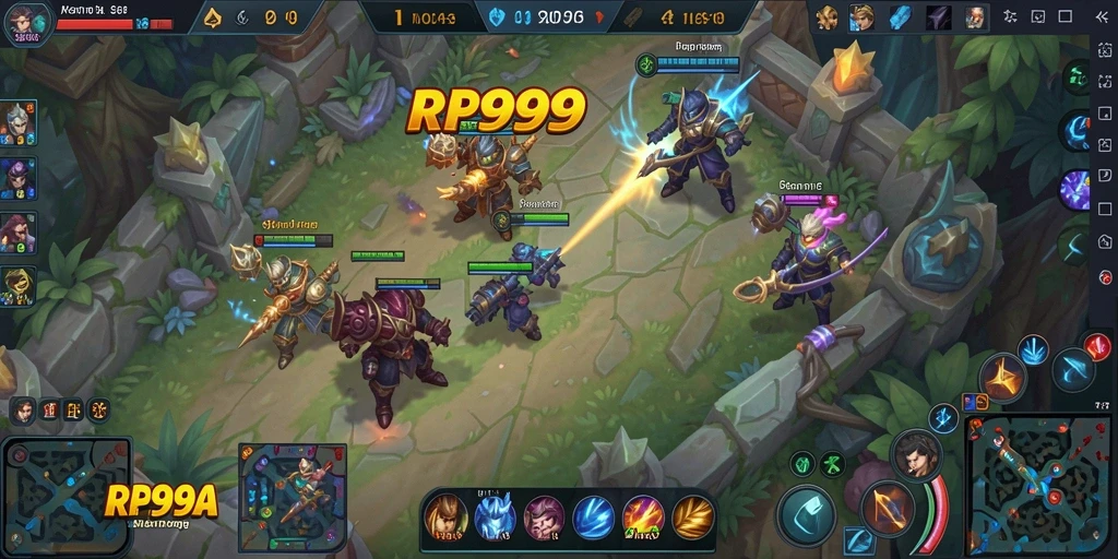 Tampilan spektakuler gameplay RR999 dalam mode pertarungan tim.