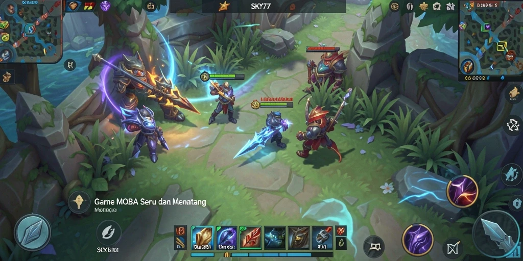 Gameplay seru dengan pertarungan tim yang dinamis.