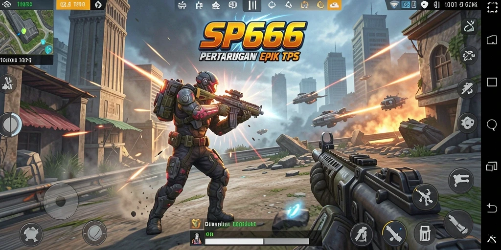 Tampilan screenshot game SP666 dengan aksi menembak yang seru.